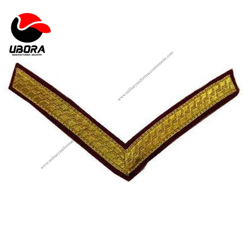 Lance Corporal Maroon backed lance corporal stripe gold braided
